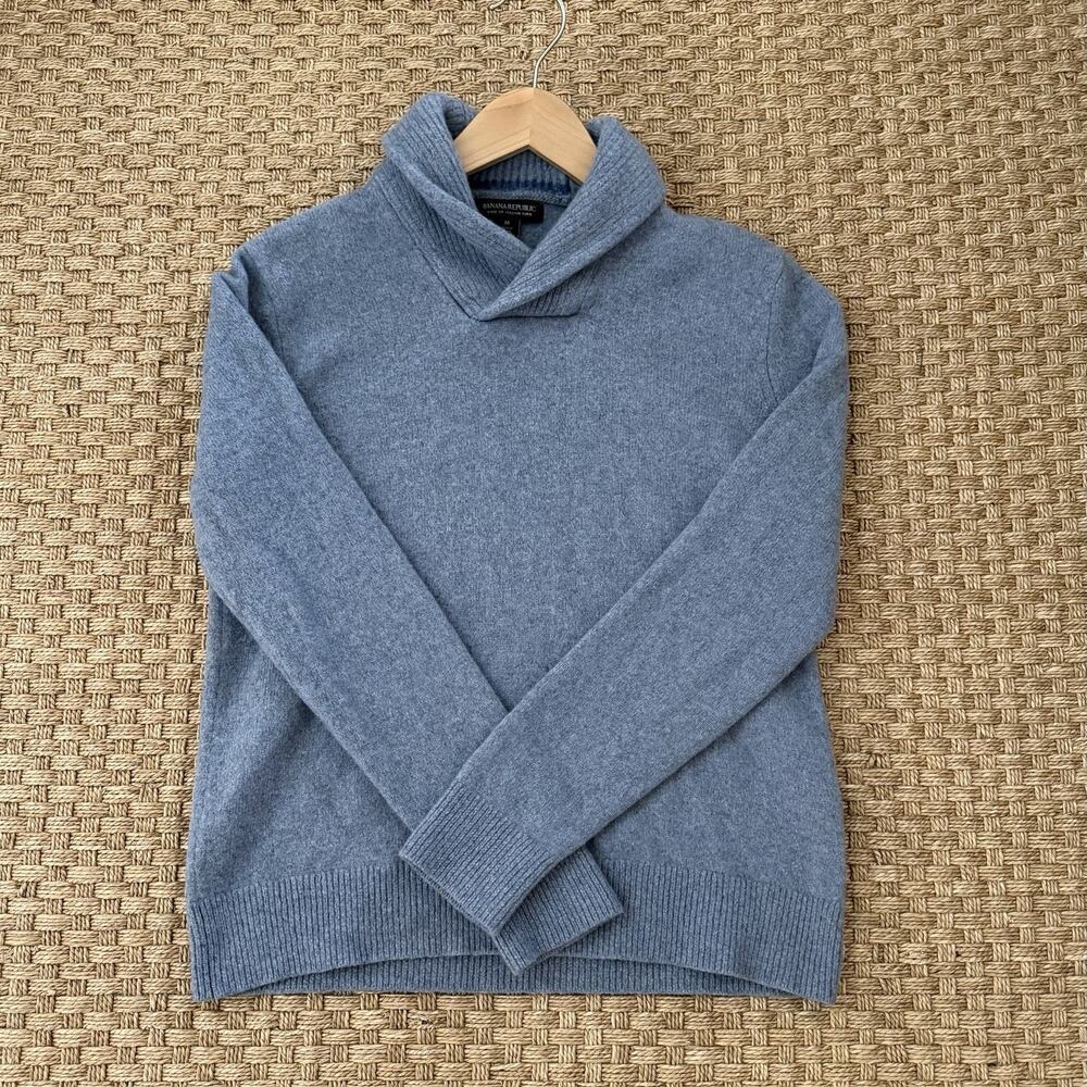Banana Republic 100% Merino Wool Sweater Women’s Size Medium Slate Blue - Picture 7 of 10